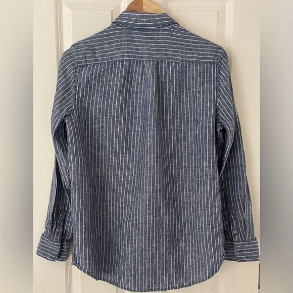 Quince Women's Button Down Shirts - White, Tan, Pink, and Blue - Picture 3 of 9